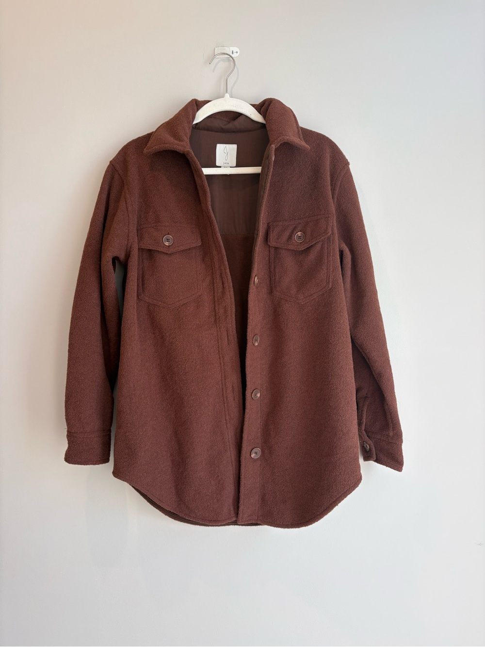Joie Chocolate Brown Teddy Shacket Jacket